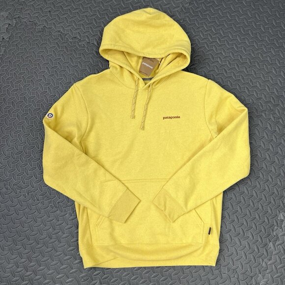 Patagonia Hoodie Sz Medium Mens Sz L Women Fitz Roy Icon Uprisal Milled Yellow - Picture 1 of 12